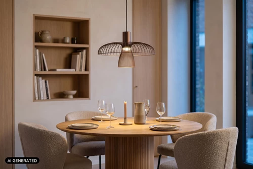 Lucide NIGELLA - Pendant light - Ø 40,5 cm - 1xGU10 (MR16) - Coffee - Essential - AI 1